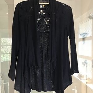 Anthropologie Knitted & Knotted Crochet Boho Cardigan